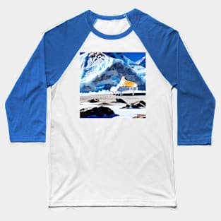 A White Piano On The Snow Capped Peaks Of Mt. Everest Baseball T-Shirt